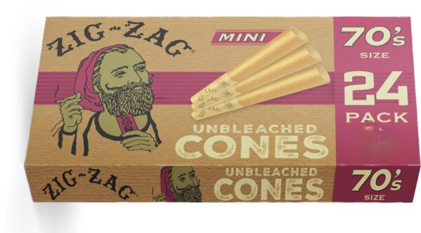 Zig Zag Unbleached Cones Mini 24pk