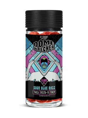 Dome Wrecker Sour Blue Razz 11,000mg gummies