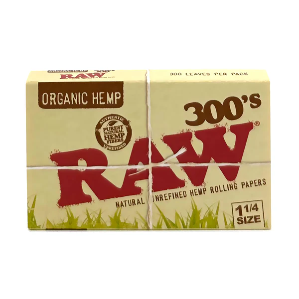 Raw 1 1/4 Organic Hemp 300pk Papers