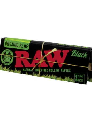 Raw 1 1/4 Black Organic Hemp Papers
