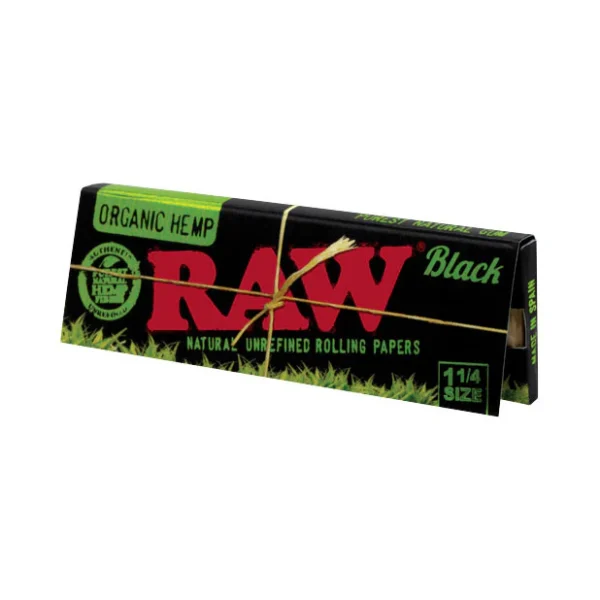 Raw 1 1/4 Black Organic Hemp Papers
