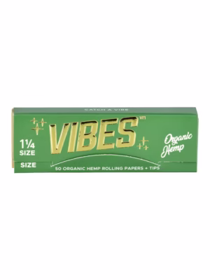 Vibe 1 1/4 Green Organic Hemp Papers + Tips