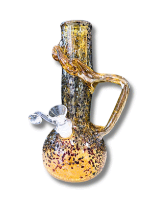 Amber Speckle Water Pipe w/ Handle, 9" Special K Soft Glass