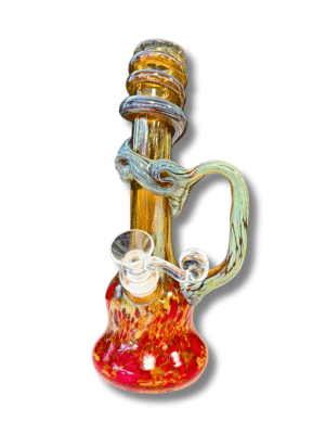 Red & Orange Water Pipe w/ Handle, Special K Soft Glass