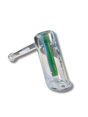 Clear/Green Hammer Bubbler, Austin Made Glass Co.
