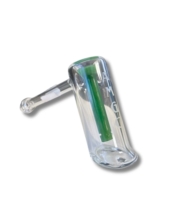 Clear/Green Hammer Bubbler, Austin Made Glass Co.