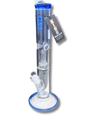 Clear Straight Tube 14mm Water Pipe w/ Percolator, King Volcano