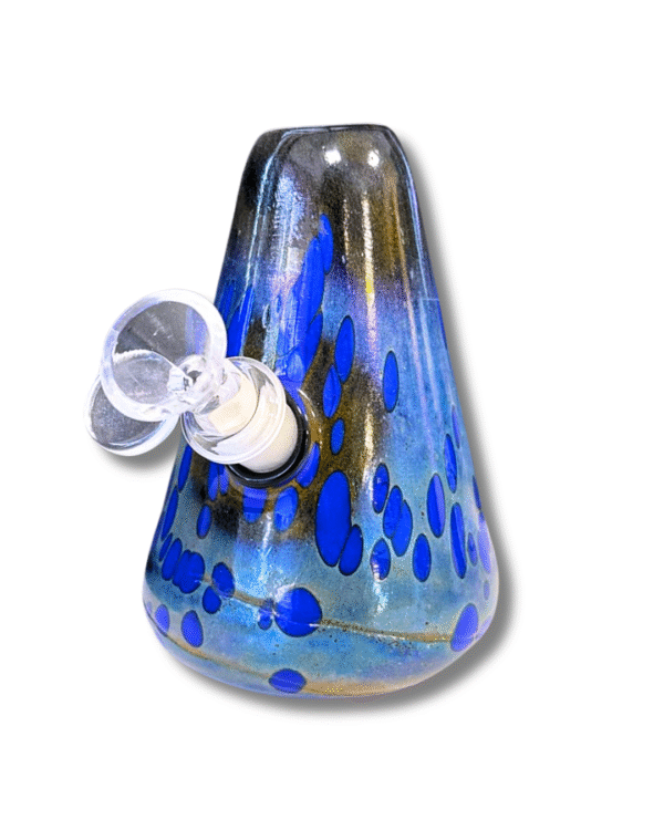Blue Spotted Mini Cone Shaped Water Pipe, Special K Soft Glass