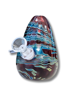 Red & Blue Egg Shaped Mini Water Pipe, Special K Soft Glass