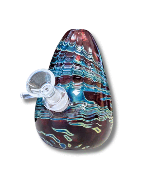 Red & Blue Egg Shaped Mini Water Pipe, Special K Soft Glass