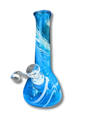 Blue & White Swirl Water Pipe, Special K Soft Glass