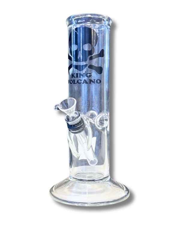 Clear Straight Tube 9mm Slide Water Pipe, King Volcano
