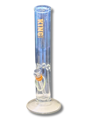 Clear Straight Tube 9mm Slide Water Pipe, King Volcano