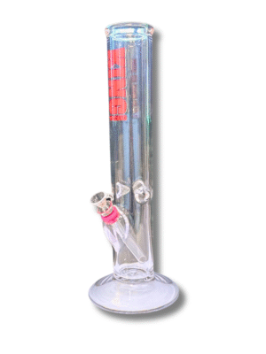 Clear Straight Tube 9mm Slide Water Pipe, King Volcano