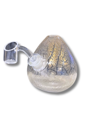 Textured Clear Bubble Base Water Pipe, 4" Special K Soft Glass