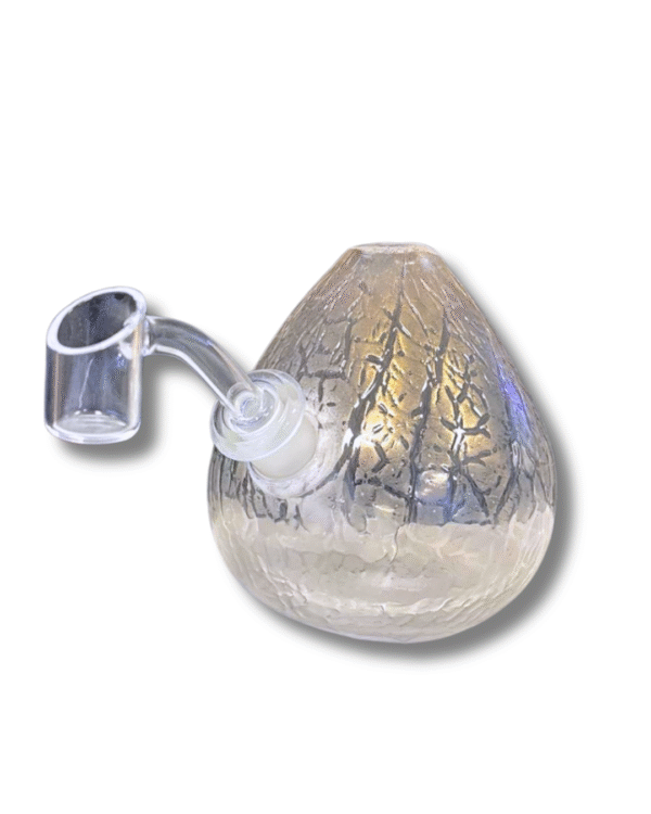 Textured Clear Bubble Base Water Pipe, 4" Special K Soft Glass