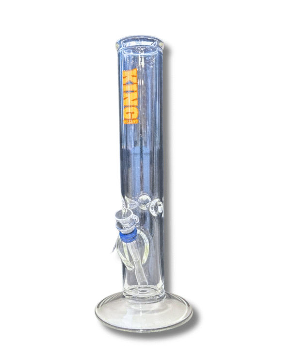 Clear Straight Tube 9mm Slide Water Pipe, King Volcano