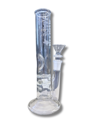 Clear 10" Straight Tube Water Pipe, Austin Made Glass Co.