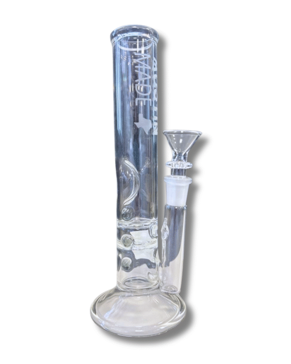 Clear 10" Straight Tube Water Pipe, Austin Made Glass Co.
