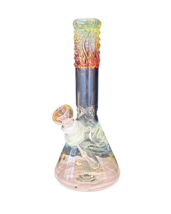 Clear Fumed 9" Beaker Water Pipe, Mary Jane Glass