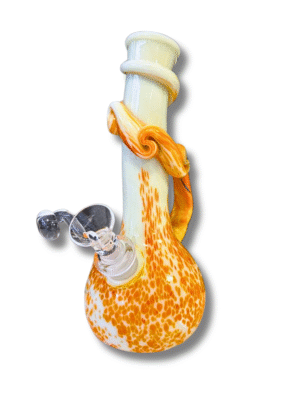 White & Orange Spotted Water Pipe, Special K Soft Glass