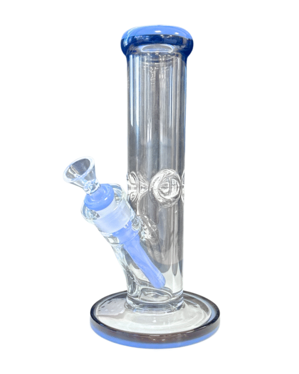Clear/Blue 10" Straight Tube Water Pipe