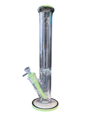 Clear/Green 15.5" Straight Tube Water Pipe