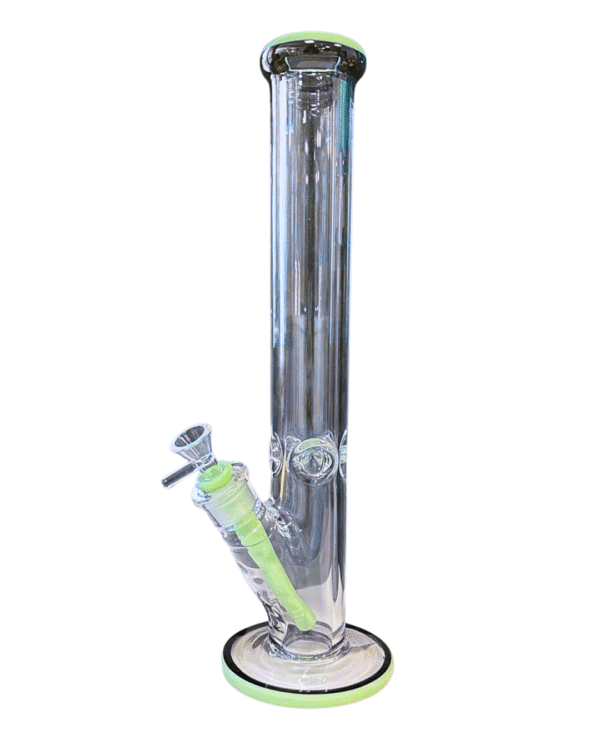 Clear/Green 15.5" Straight Tube Water Pipe