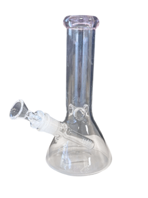 Clear/Pink 8" Beaker Base Water Pipe