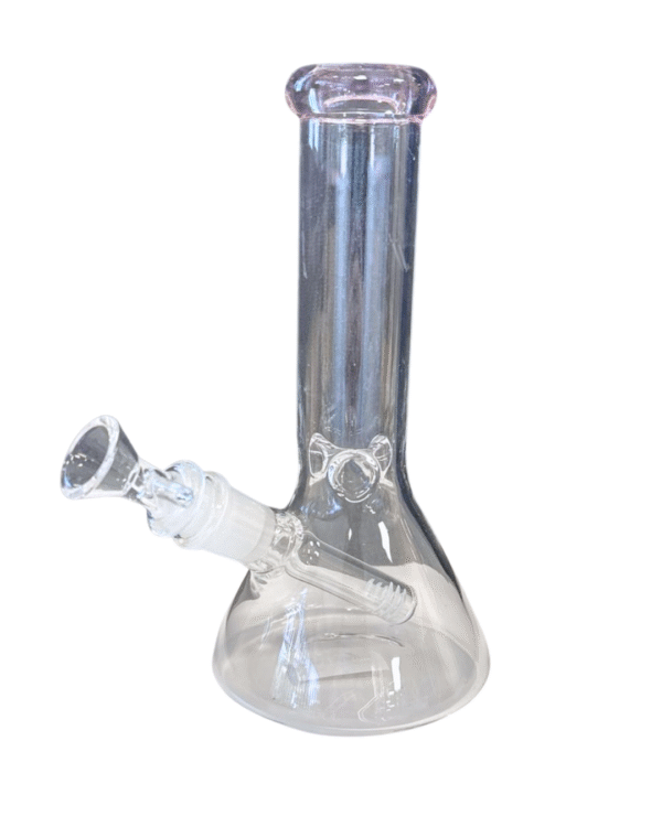 Clear/Pink 8" Beaker Base Water Pipe