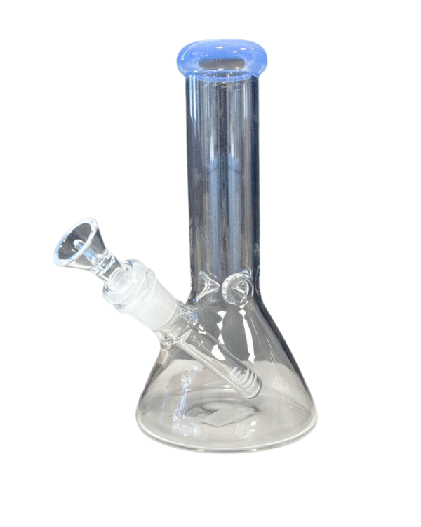 Clear/Blue 8" Beaker Base Water Pipe