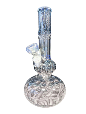 Clear/Blue 9.5" Bubble Base Water Pipe, Mary Jane Glass