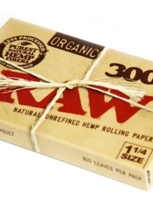 Raw 1 1/4 Organic Hemp 300pk Papers