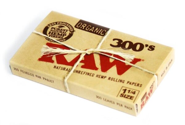 Raw 1 1/4 Organic Hemp 300pk Papers